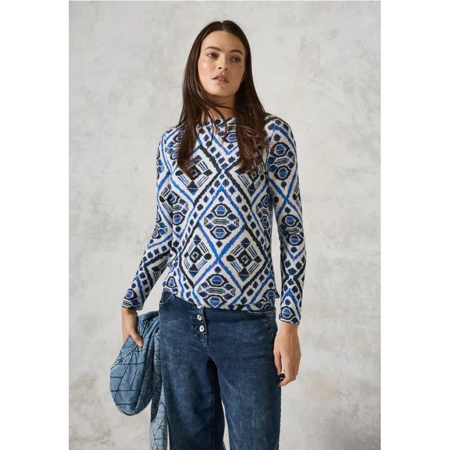 CECIL Donzig shirt met lange mouwen Grijs