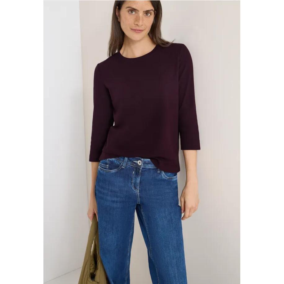 CECIL Shirt met geribde structuur Rood