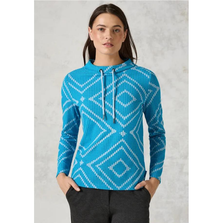 CECIL Jaquard overhemd Blauw