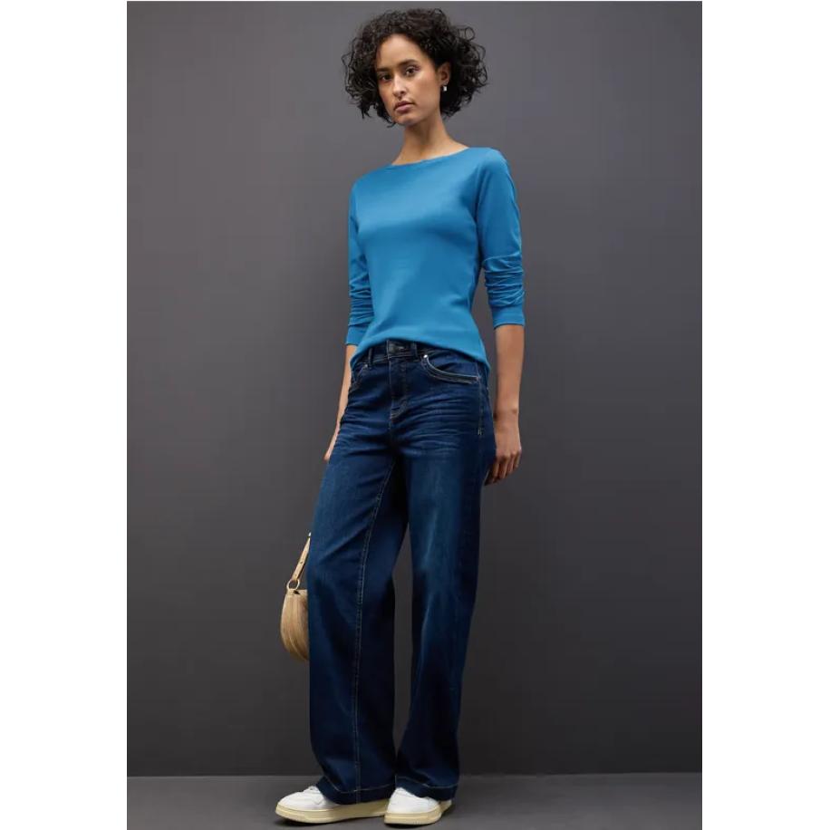 Street One Basic shirt met lange mouwen Blauw