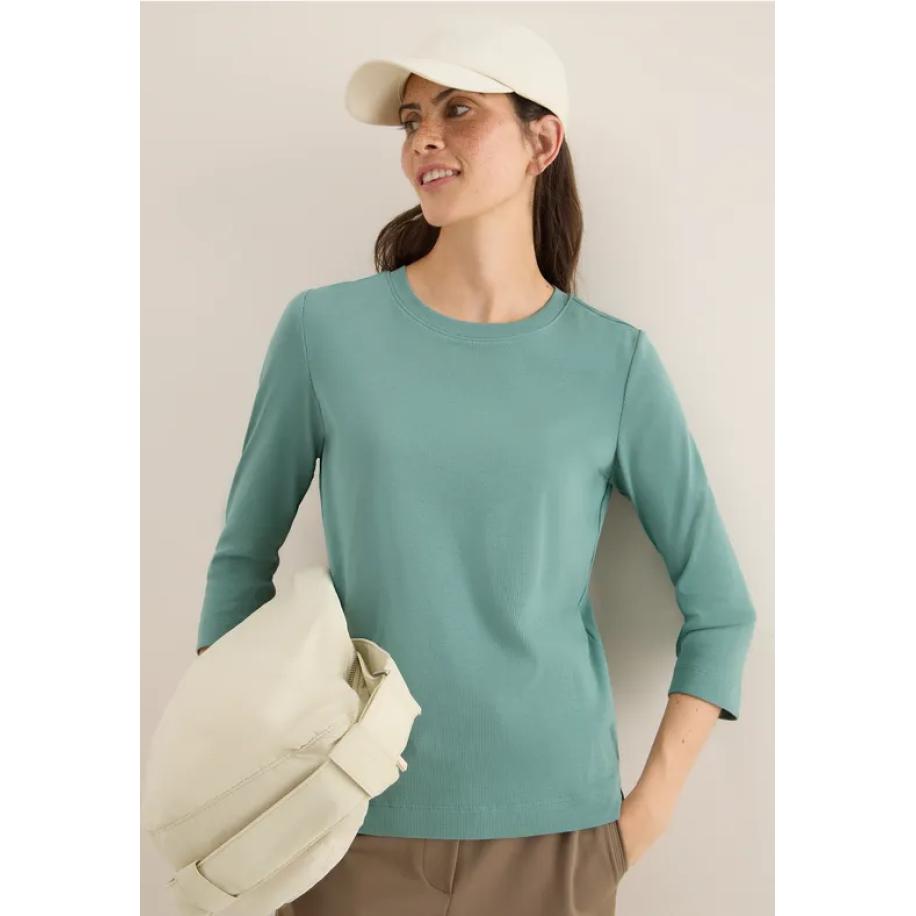 CECIL Shirt met geribde structuur Groen