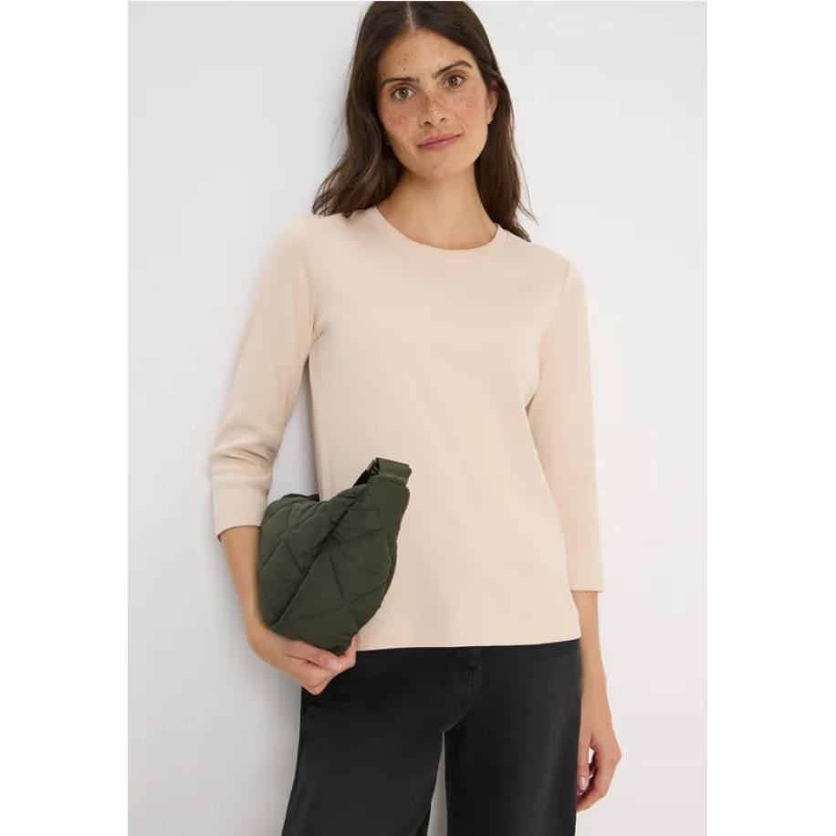 CECIL Shirt met geribde structuur Bruin