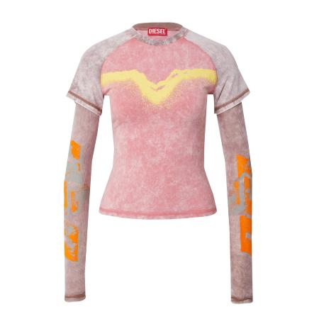 Diesel DIESEL Shirt T-IRONICA lichtgrijs / donkeroranje / rosa