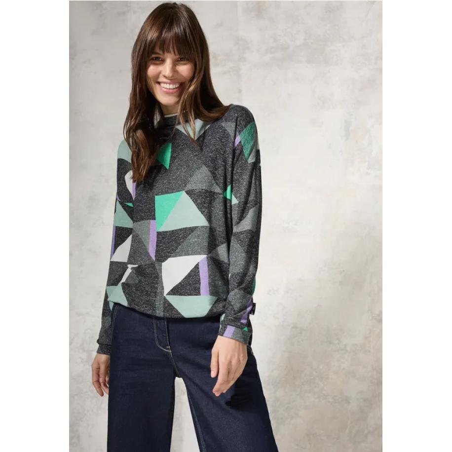 CECIL Shirt met grafische print Zwart