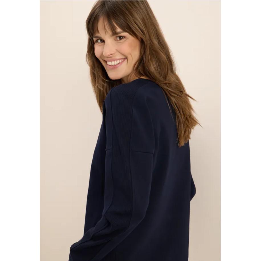 CECIL Shirt met geribde strepen Blauw