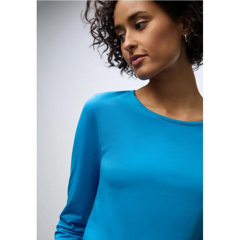 Street One Basic shirt met lange mouwen Blauw