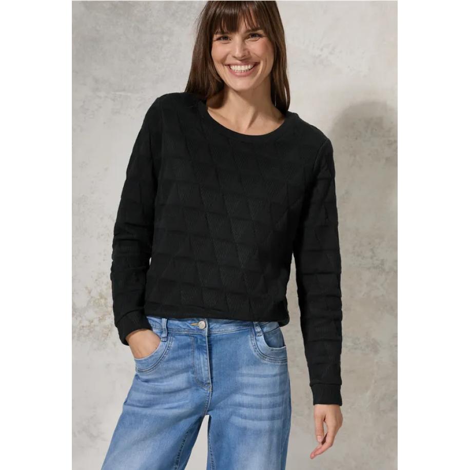 CECIL Shirt met grafisch patroon Zwart