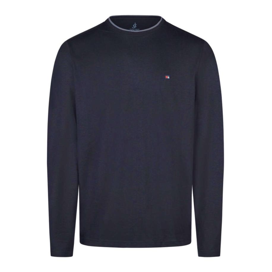 Jupiter Longsleeve marine, Effen Blauw