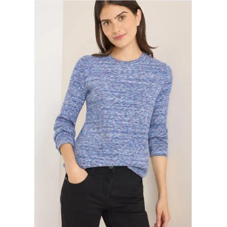 CECIL Shirt met zacht gemêleerd ribboord -