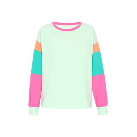 MYMO MYMO Shirt turquoise / pastelgroen / oranje / pink