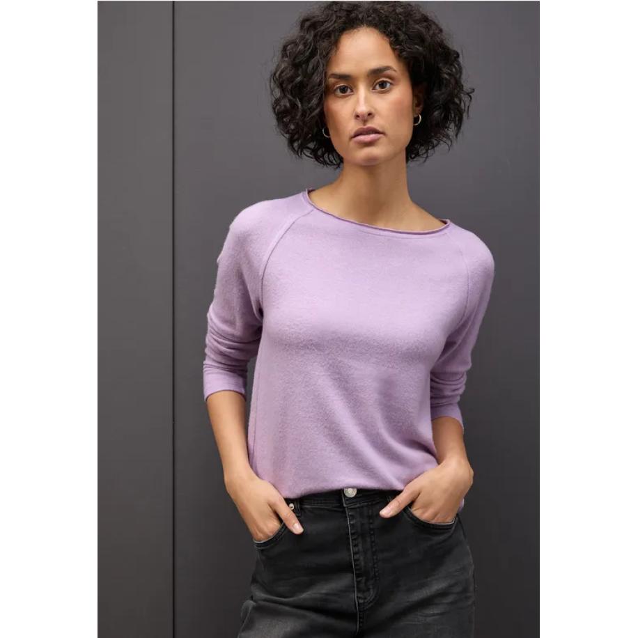 Street One Zacht gemêleerd shirt - Paars