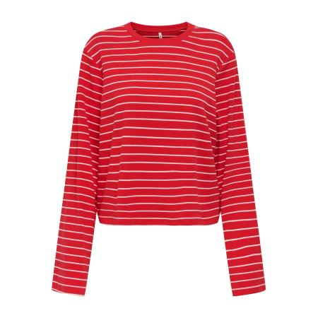 Only ONLY Shirt knalrood / wit