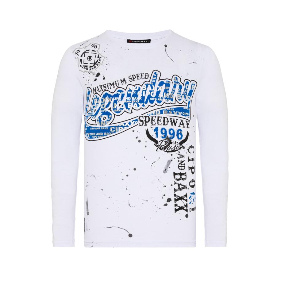 Cipo & Baxx CIPO & BAXX Shirt blauw / zwart / wit -