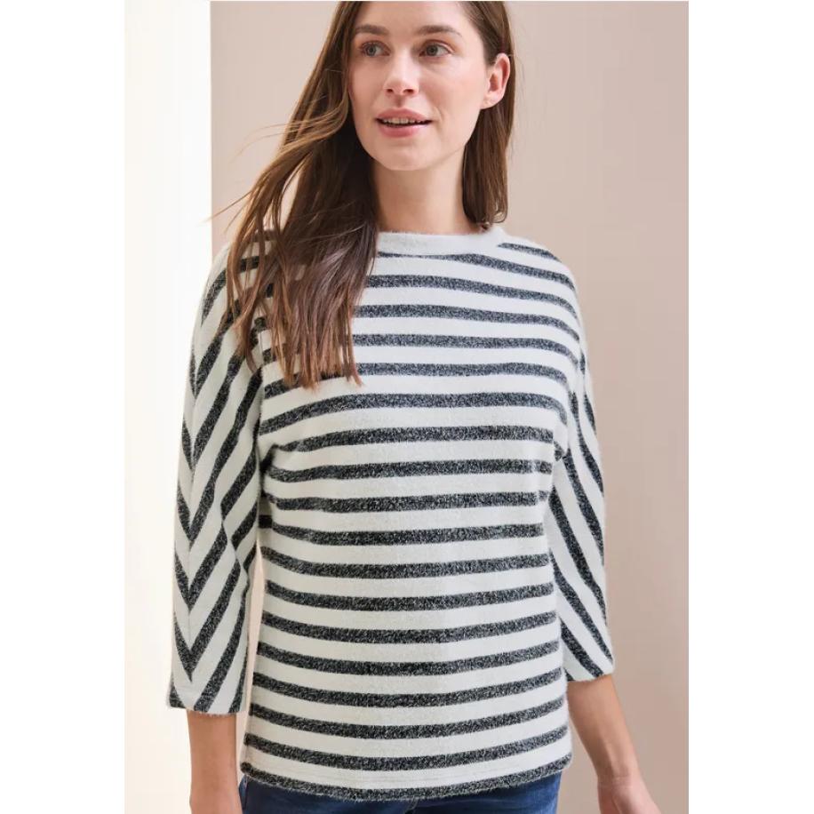 CECIL Gestreept shirt van verengaren Blauw