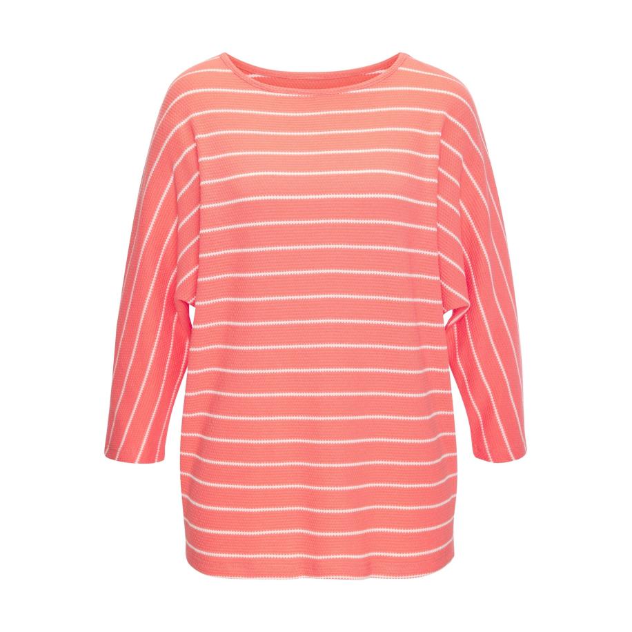 VIVANCE VIVANCE Shirt zalm roze / wit -
