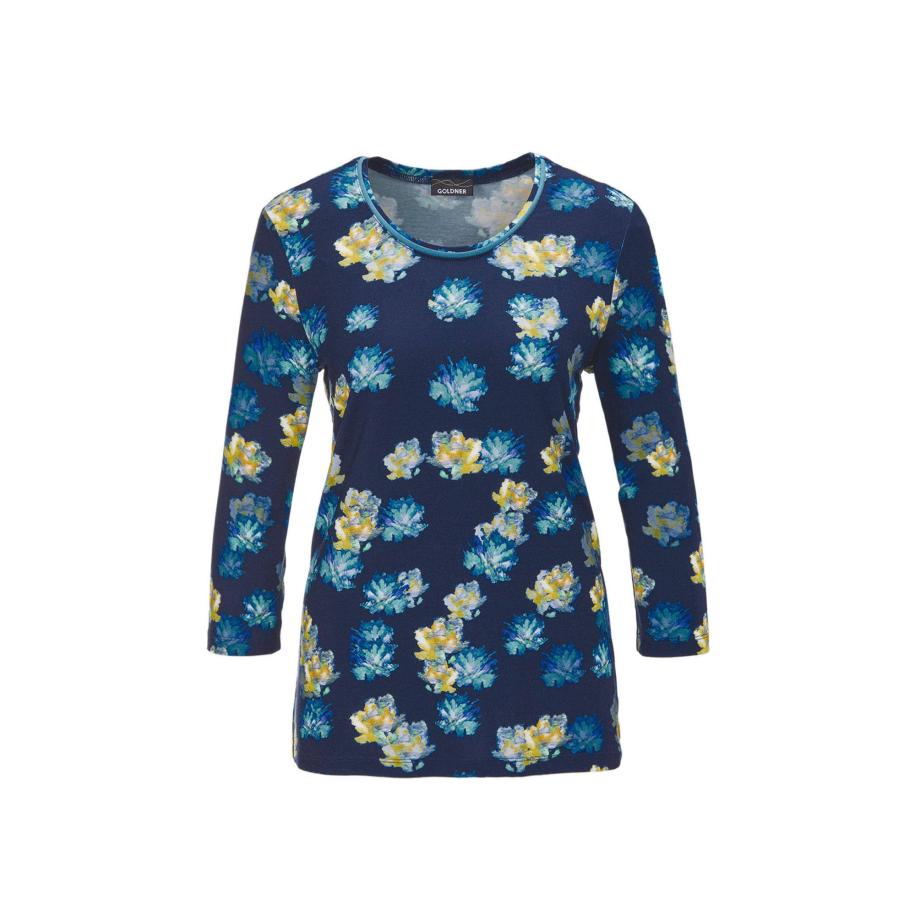 Goldner Goldner Shirt marine / lichtblauw / geel -