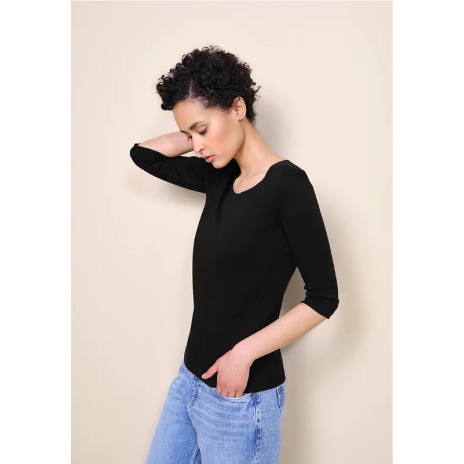 Street One Shirt in effen kleur Zwart