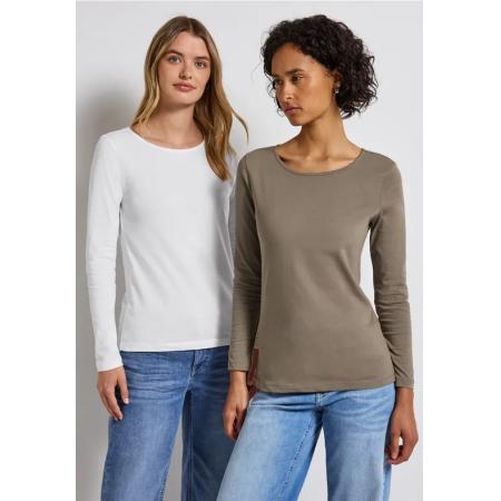 Street One 2-pack shirts met lange mouwen -