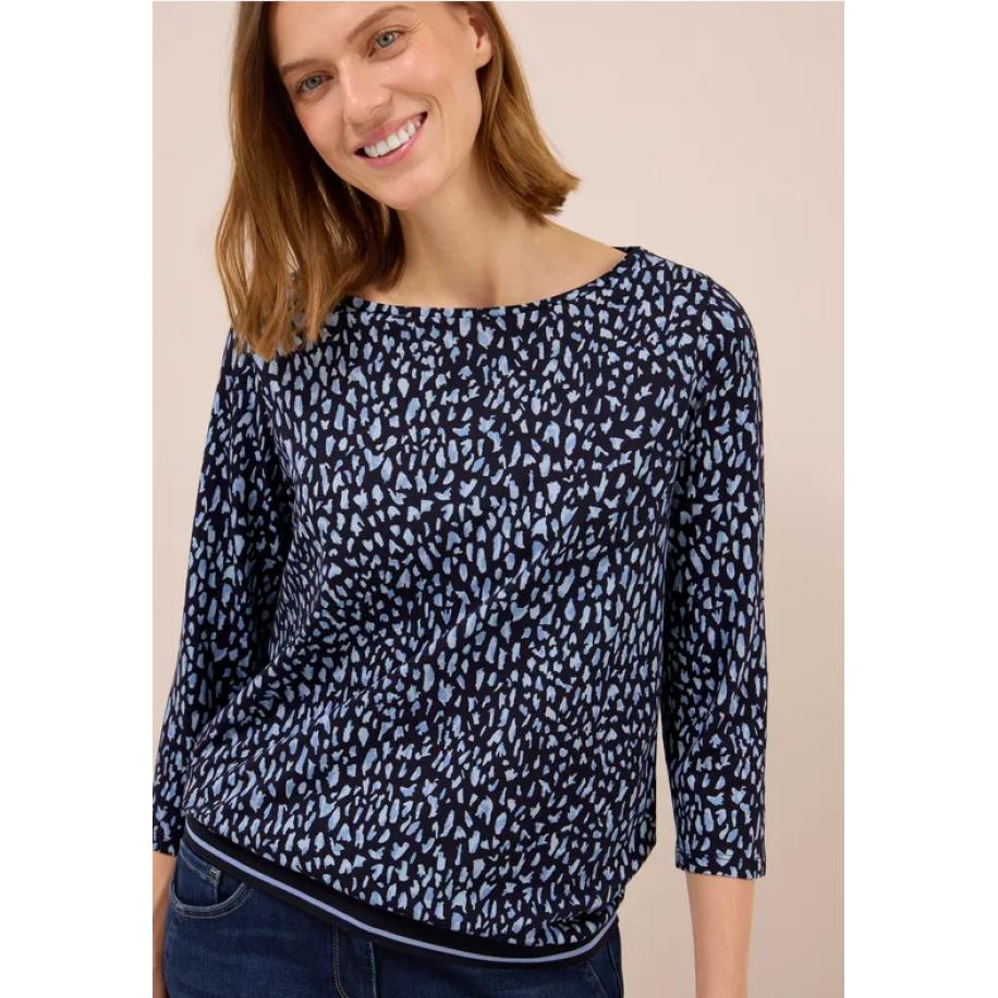 CECIL Shirt met geribde structuur Blauw