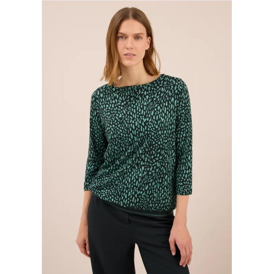 CECIL Shirt met geribde structuur Groen