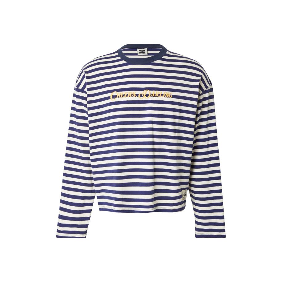 Kaotiko Kaotiko Shirt CHEERS, DARLING blauw / geel / wit -