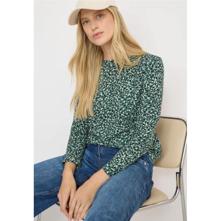 CECIL Gedessineerd shirt met lange mouwen Groen