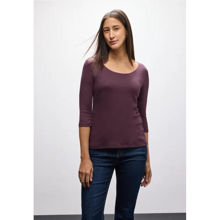 Street One Basic Shirt met 3/4 mouwen Rood