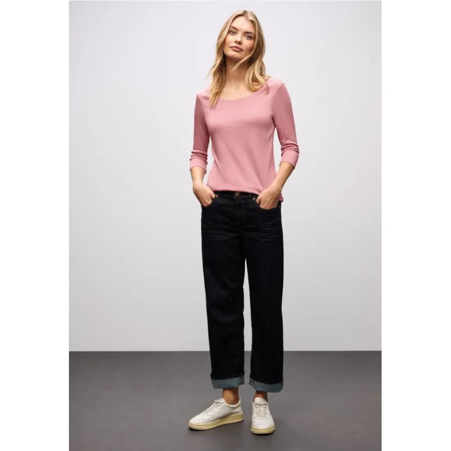 Street One Basic Shirt met 3/4 mouwen Roze
