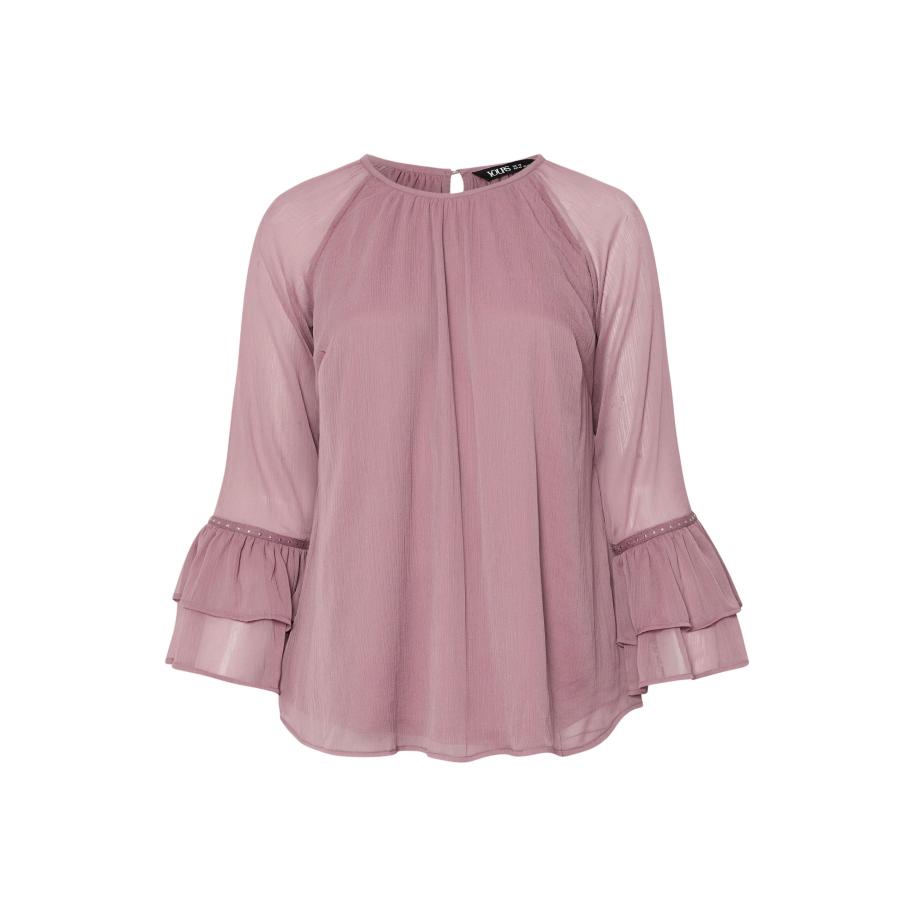 Yours Curve Paarse Top Met Ruches En Studs Size 44 Paars