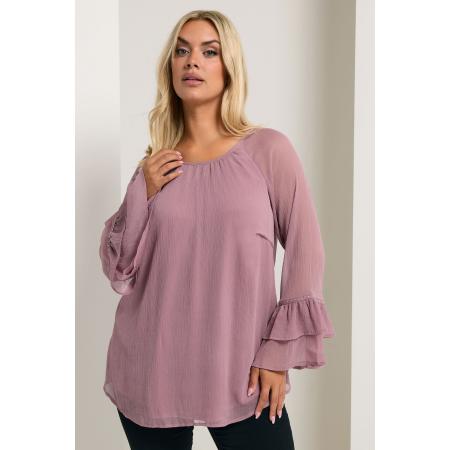 Yours Curve Paarse Top Met Ruches En Studs Size 44