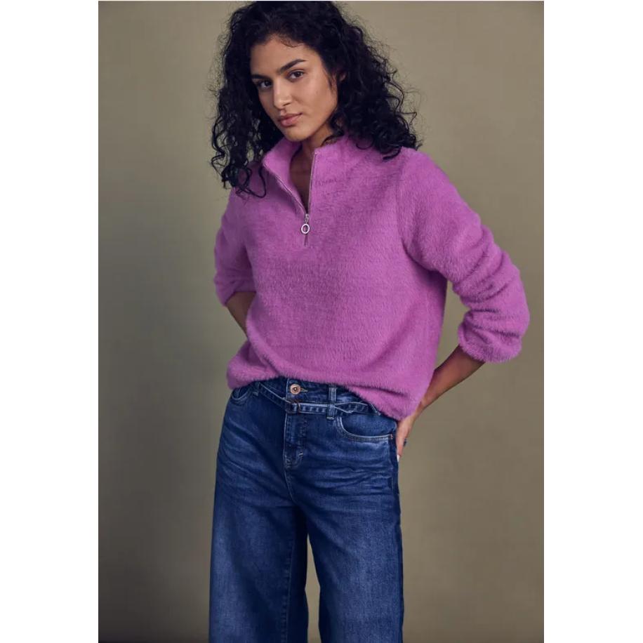 Street One Knus shirt met ritssluiting Roze