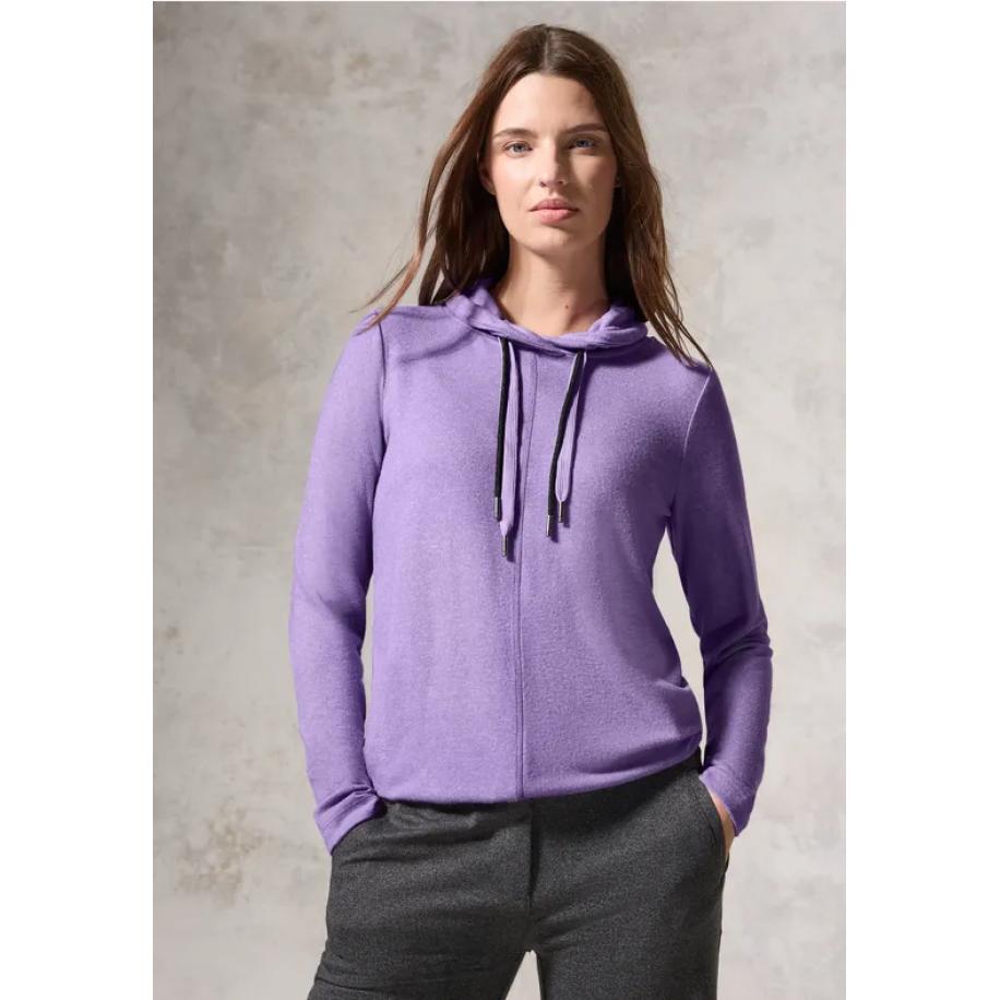 CECIL Shirt met sjaalkraag Paars