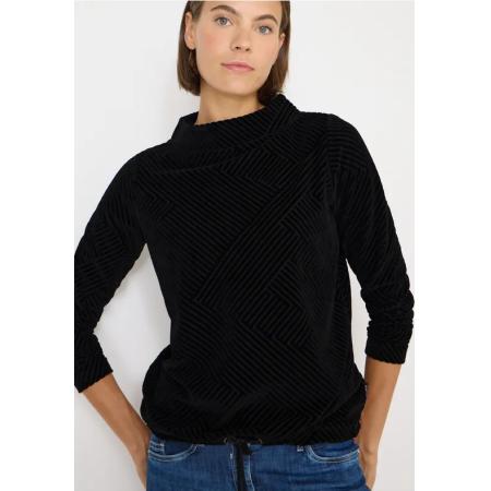 CECIL Shirt met structuur en trechtervormige hals