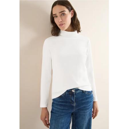 CECIL Shirt met lange mouwen en geribde textuur