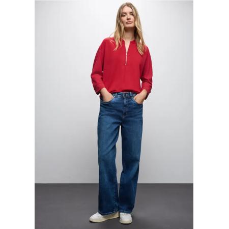 Street One Silk-Look Shirt met ritssluiting