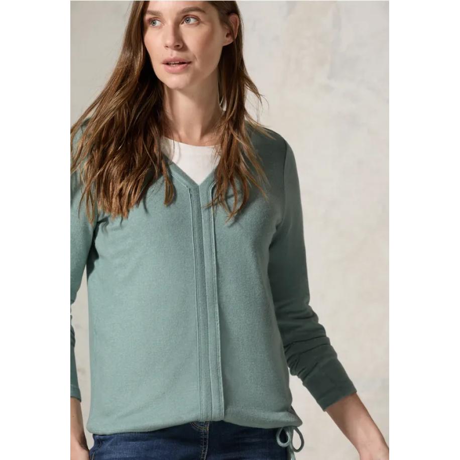 CECIL Shirt met V-hals Groen