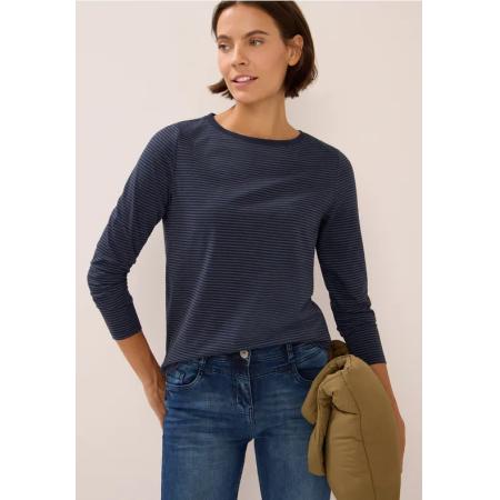 CECIL Shirt met ton-sur-ton strepen