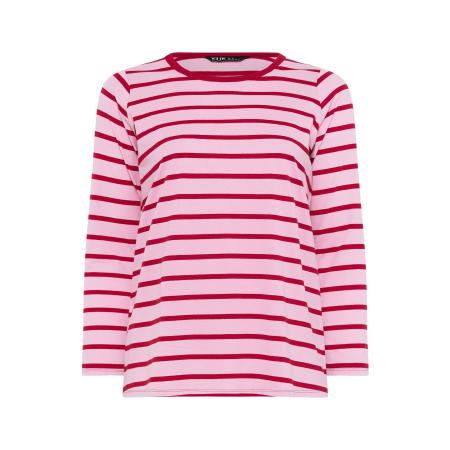 Yours Roze Gestreepte Top Met Lange Mouwen Size 62-64