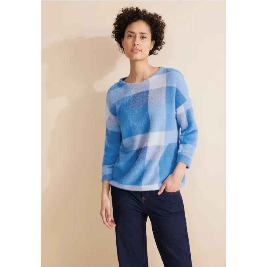 Street One Zacht ruiten shirt Blauw