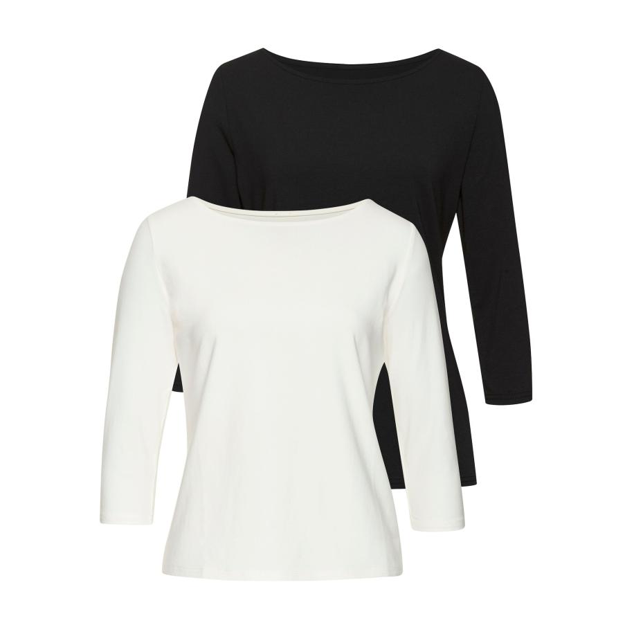 Lascana LASCANA Shirt crème / zwart -