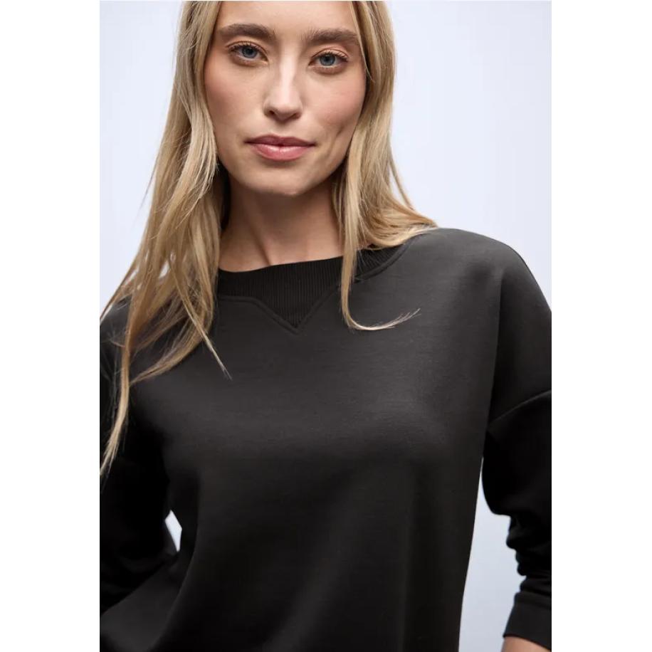 Street One Shirt met geribd detail - Bruin