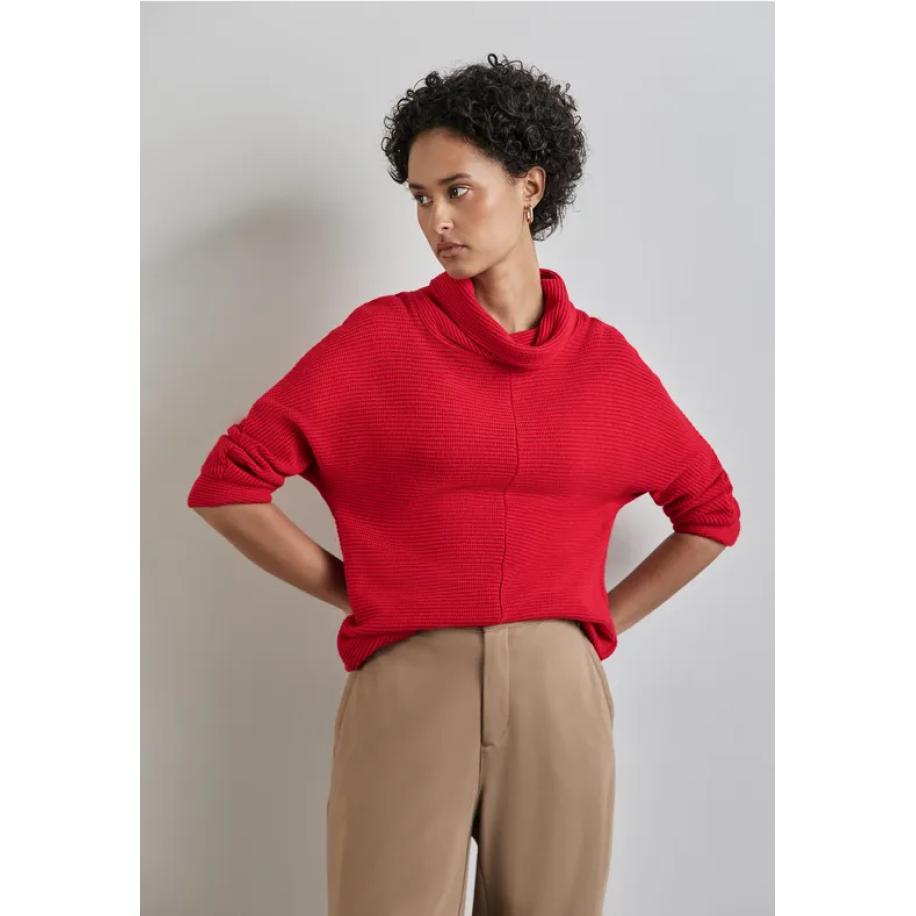 Street One Gebreid overhemd Rood