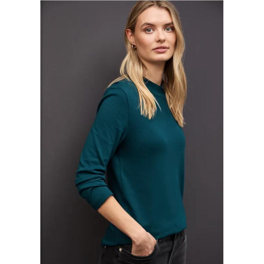 Street One Basic col shirt Blauw