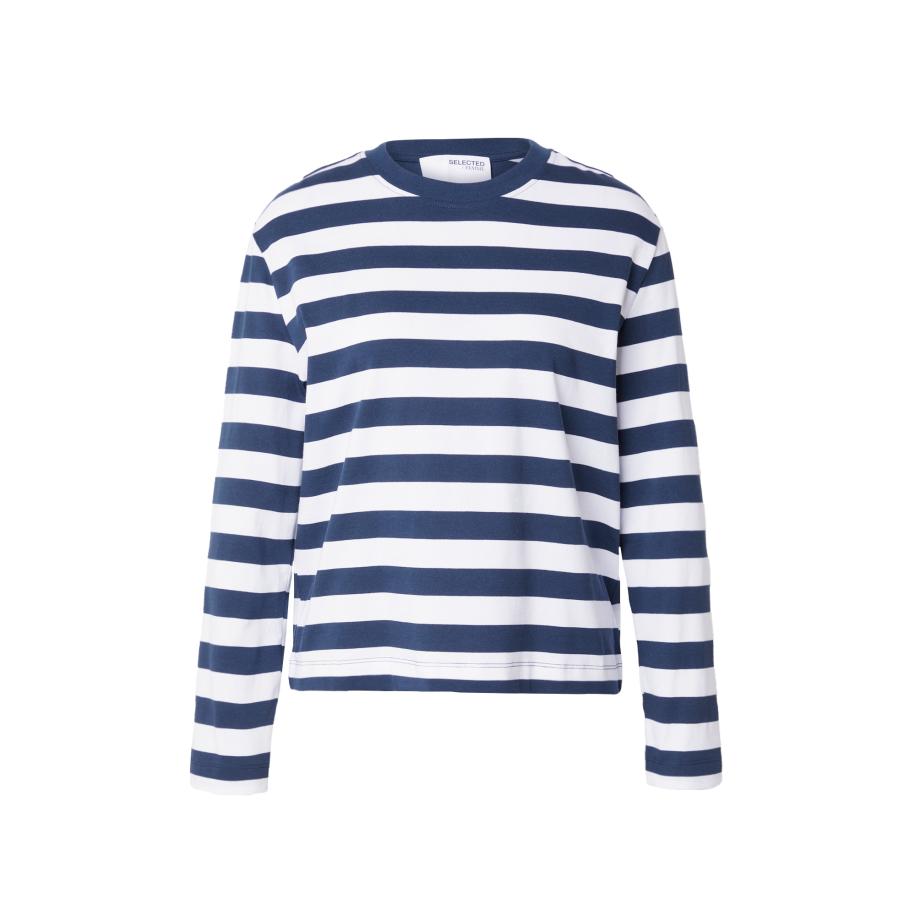 Selected SELECTED Shirt ESSENTIAL donkerblauw / wit -