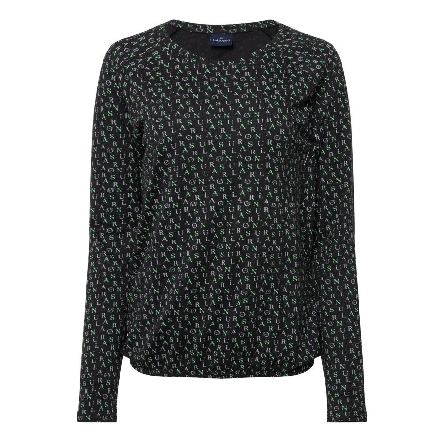 LAURASØN LAURASØN Shirt pastelblauw / pastelgroen / zwart -