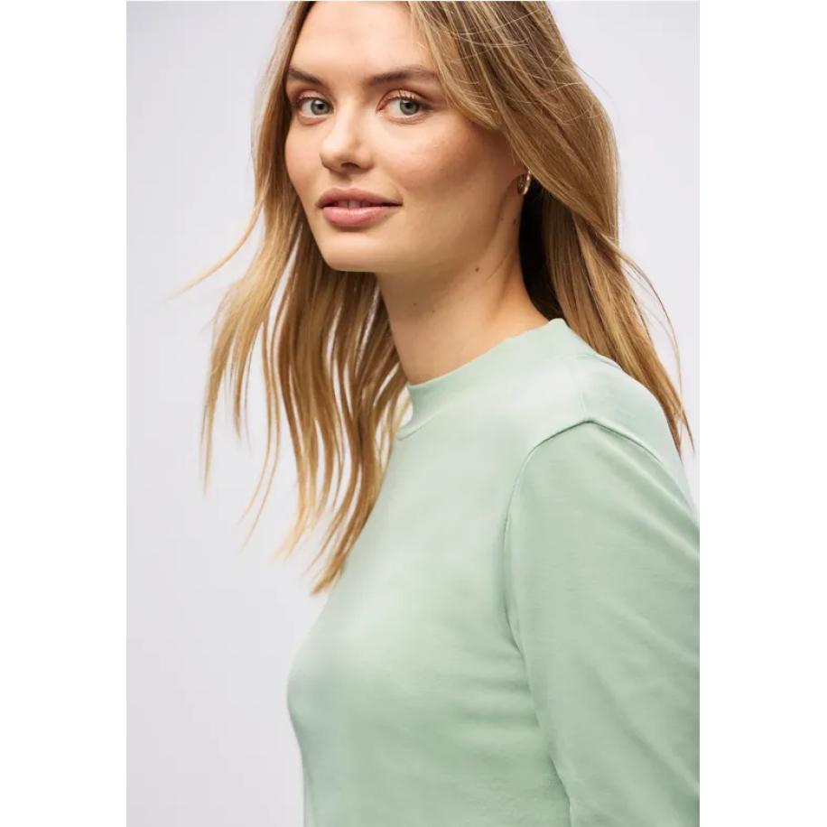 Street One Basic col shirt - Groen