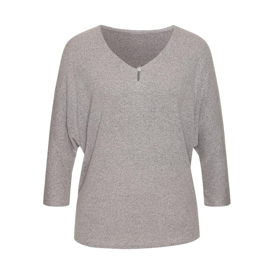 Lascana LASCANA Shirt grijs gemêleerd -