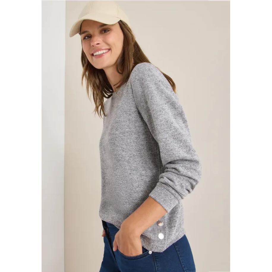 CECIL Gemêleerd shirt met knopen Blauw