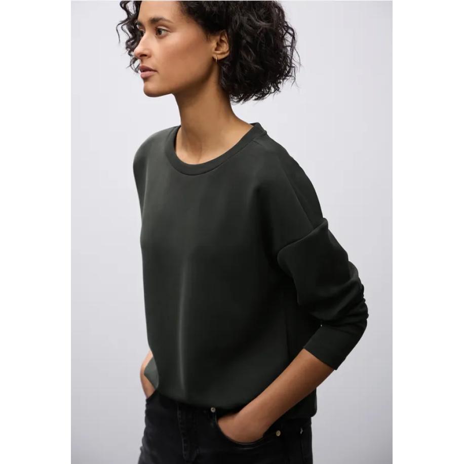 Street One Silk-Look shirt Bruin