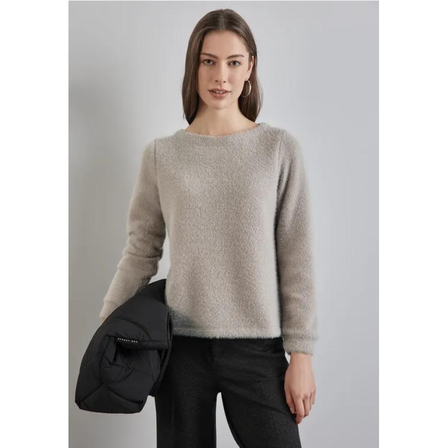 Street One Shirt met glitterdetails Bruin